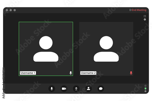 Video conferencing user interface. Video conference icon. Digital communication. Online chat for business seminars. Video conferencing user interface, great design for any purpose.