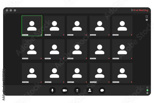 Video conferencing user interface. Video conference icon. Digital communication. Online chat for business seminars. Video conferencing user interface, great design for any purpose.