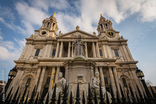 The facade of St Paul's Cathedral in London
