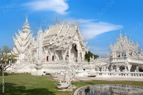 Famous Wat Rong Khun, or White Temple in Chiangrai, Chiang Rai Province, North Thailand
