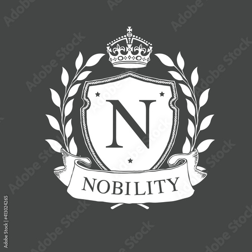 Heraldry Vector Template Nobility Logo Stock Vector