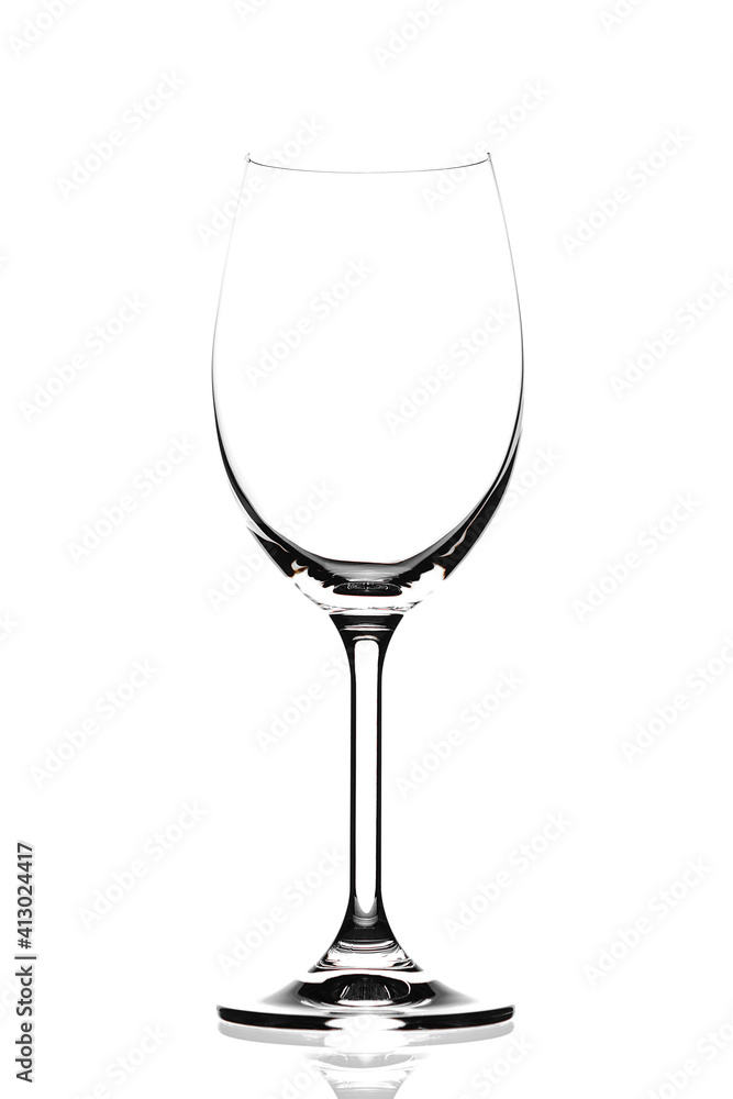 Empty wine glass. isolated on a white background