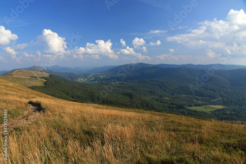 Landscape of Polonina Wetlinska, Bieszczady National Park, Poland 