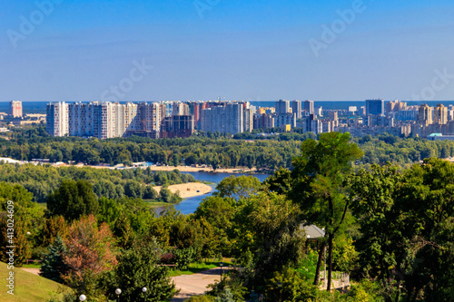 View of left bank of the Dnieper river in Kiev  Ukraine