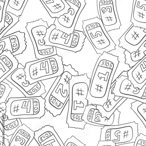Cinema ticket seamless pattern. Cinema theater theme vector background