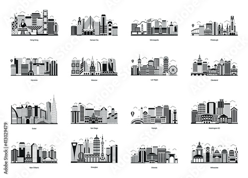 
Pack of Monuments Glyph Illustrations 
