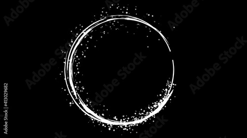 CIRCLE FRAME WITH SPARKLE DOTS. DECORATIVE TITLE DESIGN