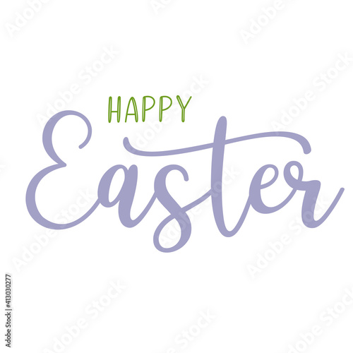 Hand drawn HAPPY EASTER quote as logo. Lettering for greeting card, ad, promotion, poster, flyer, banner.