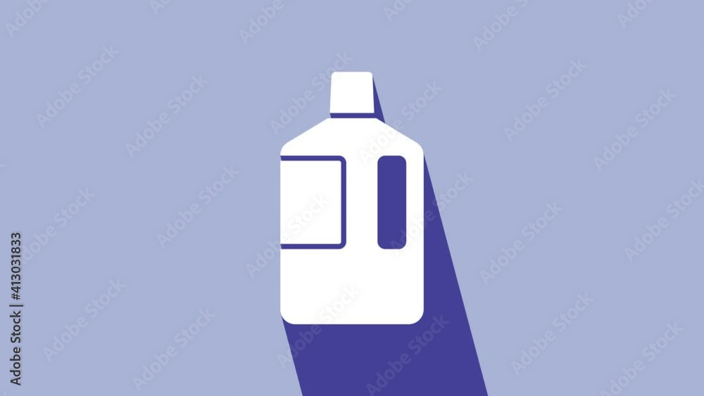 White Big bottle with clean water icon isolated on purple background. Plastic container for the cooler. 4K Video motion graphic animation White Big bottle with clean water icon isolated on purple background. Plastic container for the cooler. 4K Video motion graphic animation