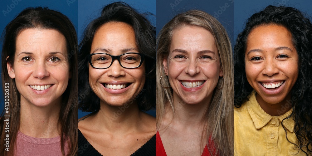 Fototapeta premium Group of beautiful people in front of a background