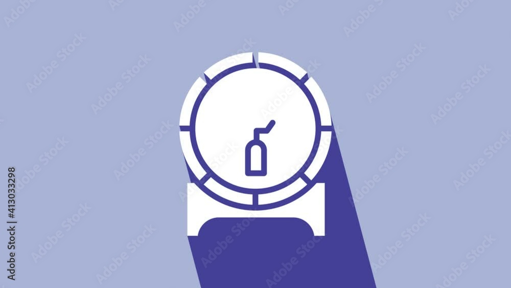 White Wooden barrel on rack with stopcock icon isolated on purple background. 4K Video motion graphic animation White Wooden barrel on rack with stopcock icon isolated on purple background. 4K Video motion graphic animation