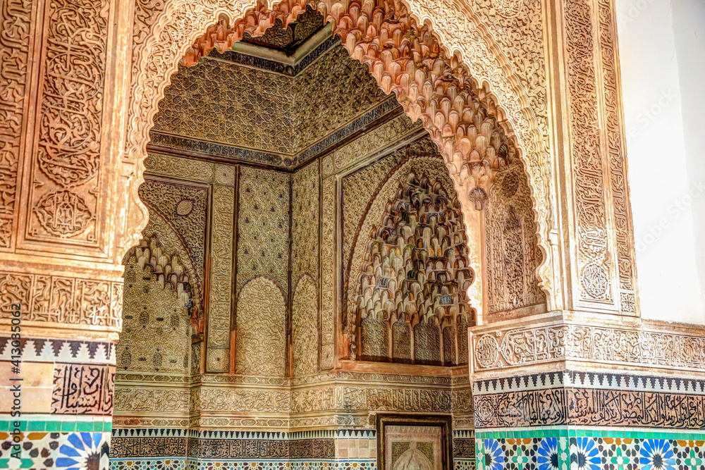 Architectural details of the Saadian Tombs in Marrakech