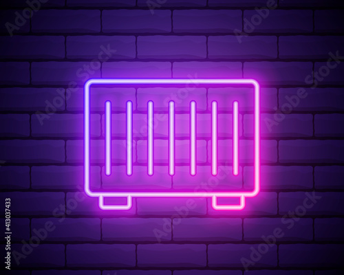 radiator for warming up neon icon. Elements of hotel set. Simple icon for websites, web design, mobile app, info graphics