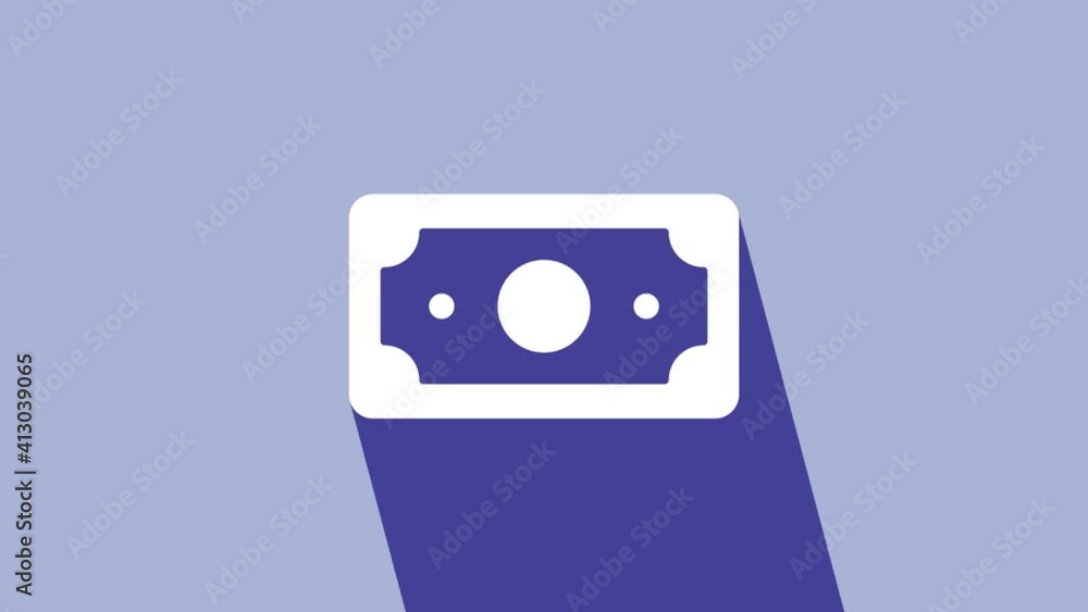 White Stacks paper money cash icon isolated on purple background. Money banknotes stacks. Bill currency. 4K Video motion graphic animation White Stacks paper money cash icon isolated on purple background. Money banknotes stacks. Bill currency. 4K Video motion graphic animation