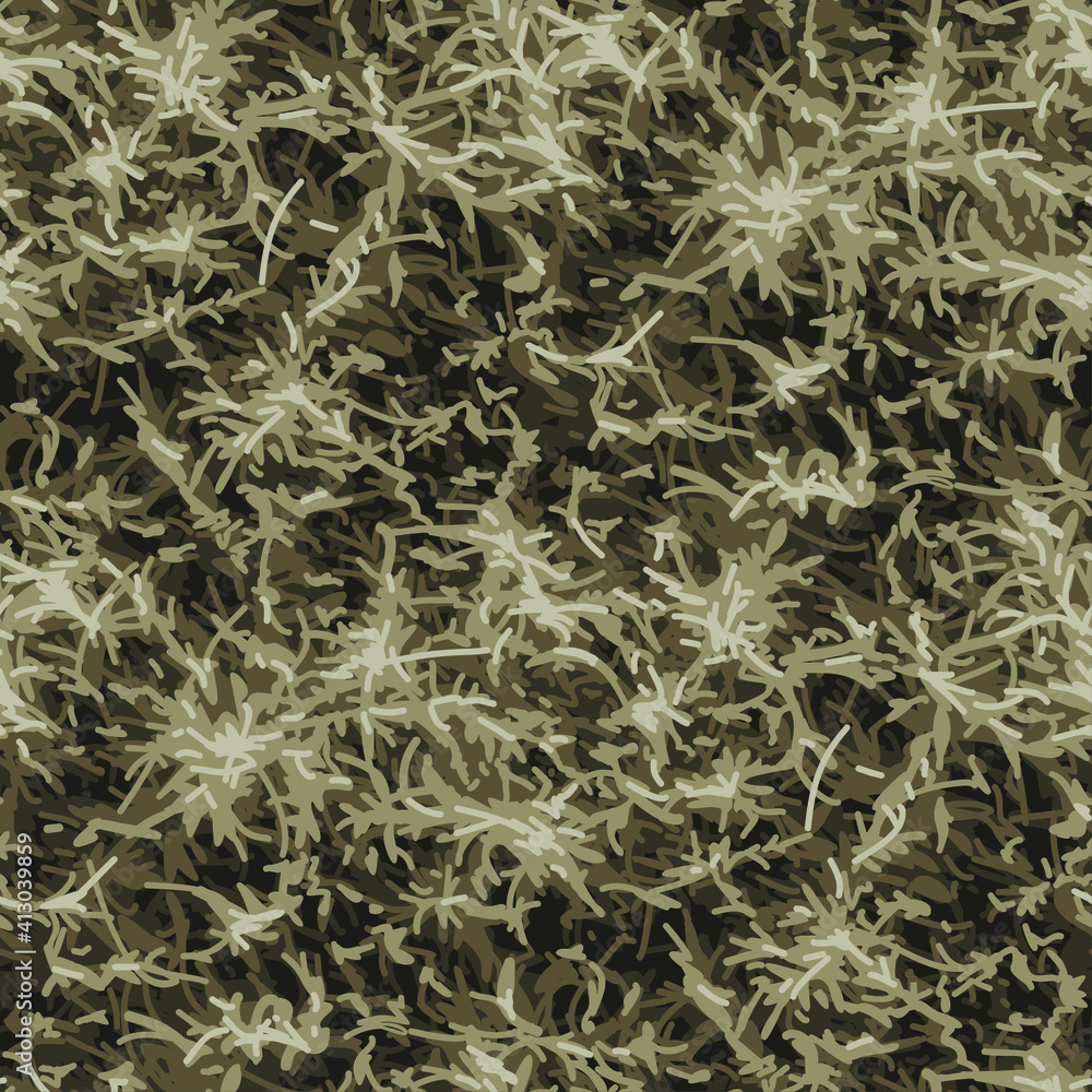 Camouflage texture seamless pattern. Abstract hand drawn endless floral branch background in military style. Fabric and fashion print template. Vector illustration. Camouflage texture seamless pattern. Abstract hand drawn endless floral branch background in military style. Fabric and fashion print template. Vector illustration.