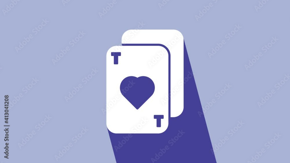 White Playing cards icon isolated on purple background. Casino gambling. 4K Video motion graphic animation White Playing cards icon isolated on purple background. Casino gambling. 4K Video motion graphic animation