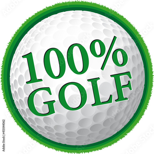 Button Grafik Golfball 100% Golf