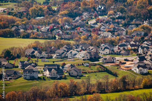 Fall Colors in rural neighborhood in Frederick, Maryland