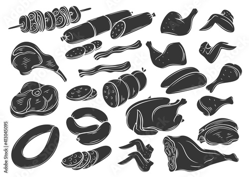 Meat products glyph icon
