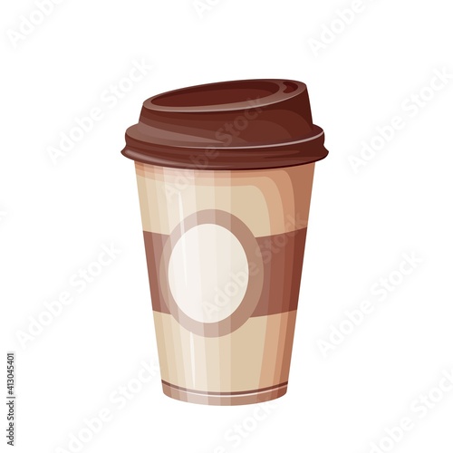 Paper coffee cup flat icon