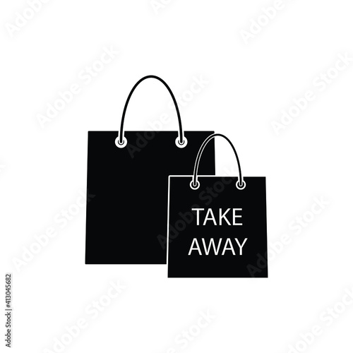 Take away bag icon. shopping bag   vector icon