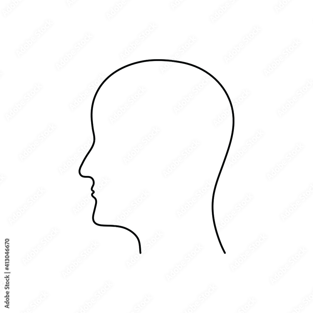 human head profile icon - vector human head profile icon - vector