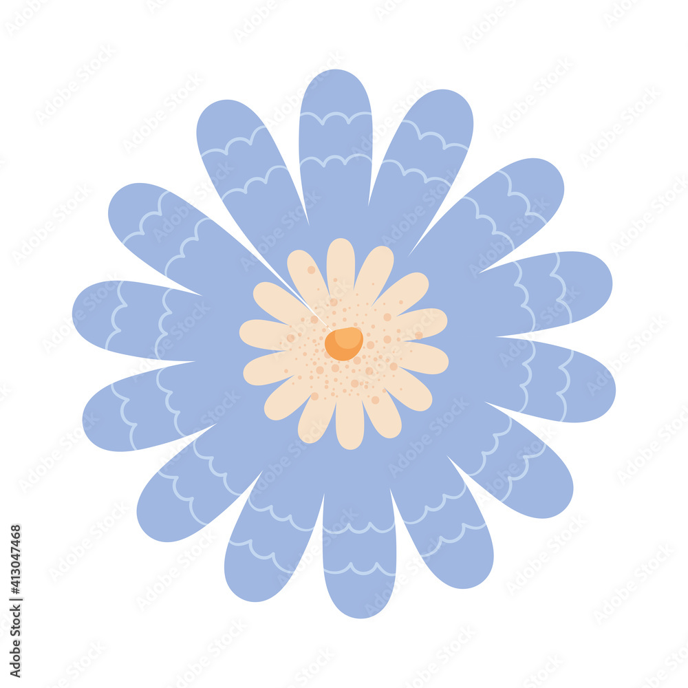 Fototapeta premium blue flower icon, colorful design