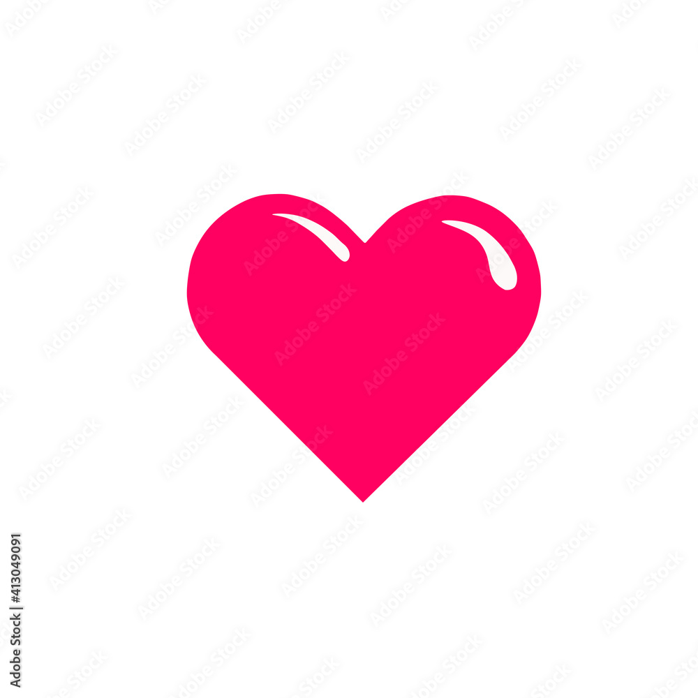 
Red valentine card on white background with highlights
