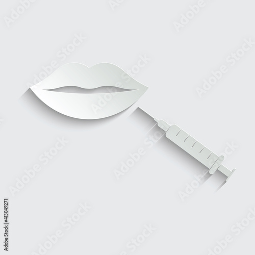 paper lips injection icon vector. beauty correction lips icon