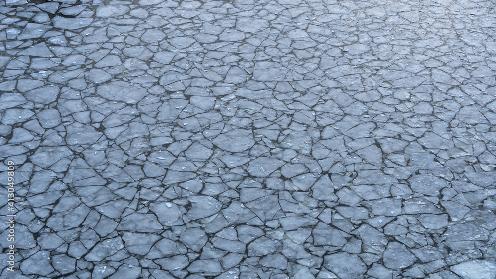 Big chunks of ice blocks forming a beautiful pattern, after the icebreaker ship passed by and crushed the densely packed ice. This is a necessity so that the sea traffic can continue in Stockholm. Big chunks of ice blocks forming a beautiful pattern, after the icebreaker ship passed by and crushed the densely packed ice. This is a necessity so that the sea traffic can continue in Stockholm.
