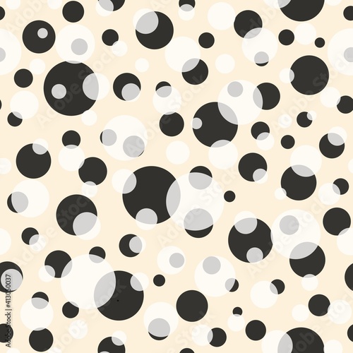 Abstract seamless pattern with colorful balls.Illustration of overlapping colorful dots pattern for background abstract.Polka dots ornament.Good for invitation,poster,card,flyer,banner,textile,fabric