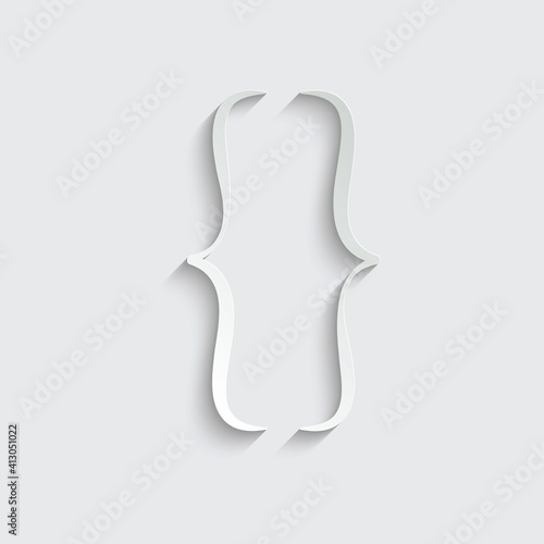 paper math sign Bracket  icon vector
