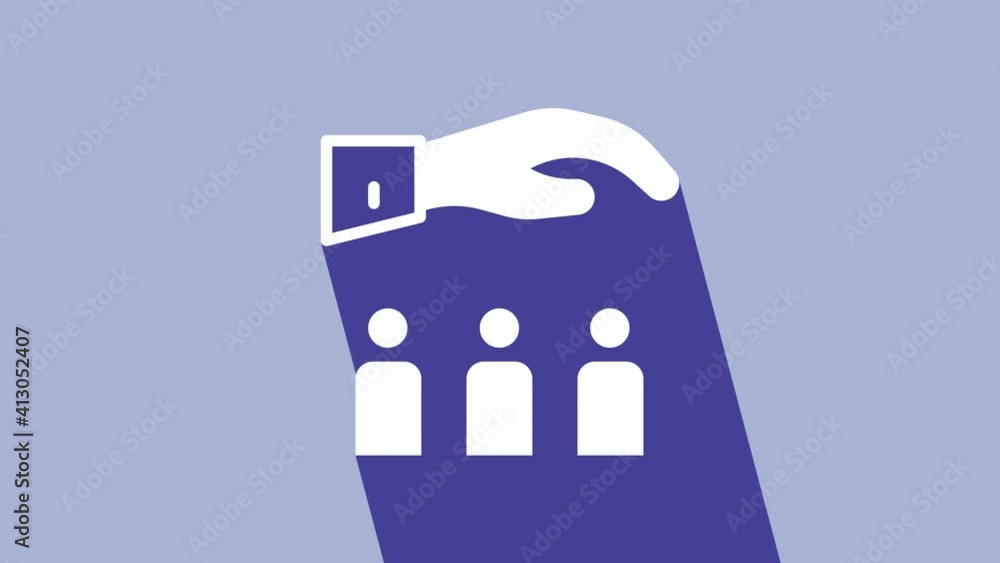 White Boss with employee icon isolated on purple background. 4K Video motion graphic animation White Boss with employee icon isolated on purple background. 4K Video motion graphic animation
