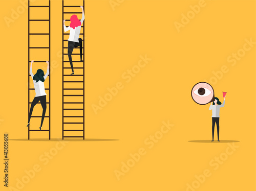 Business career competitive inequality concept vector illustration.