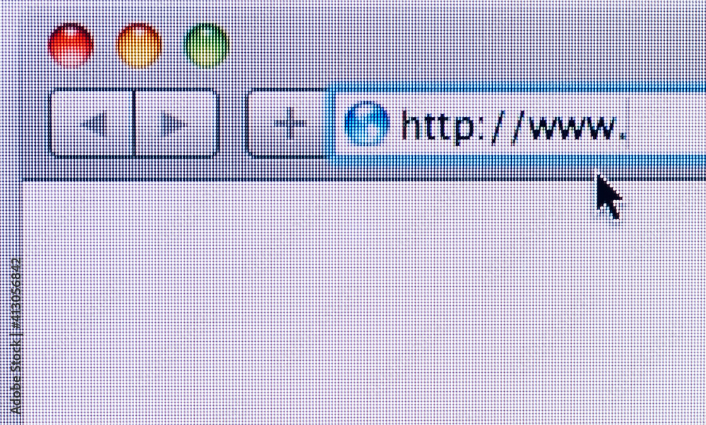 Browser of computer ready to read a website that start with www Browser of computer ready to read a website that start with www