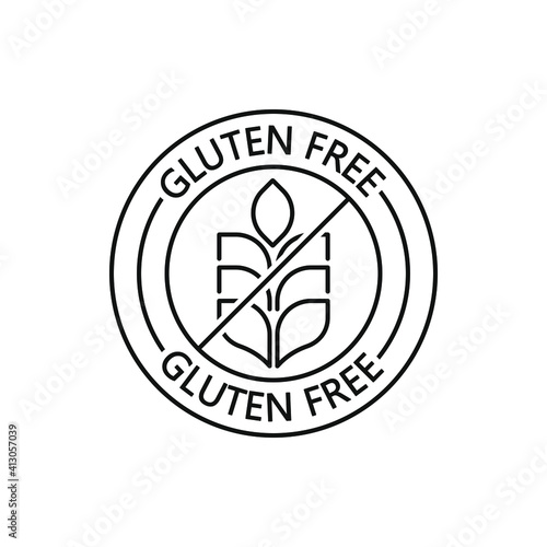Gluten-free label icon design isolated on white background. Vector illustration