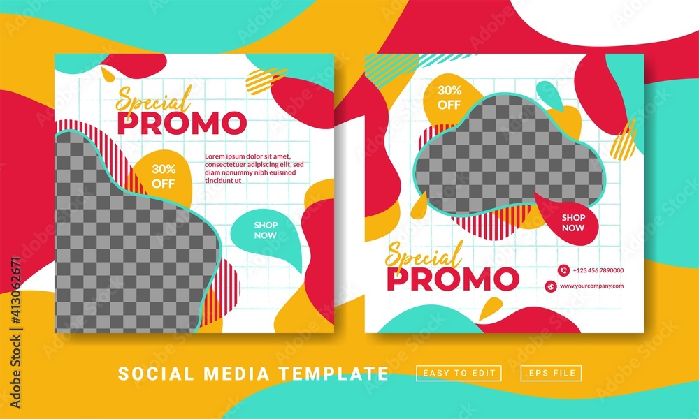 Flyer or social media post themed special promo template