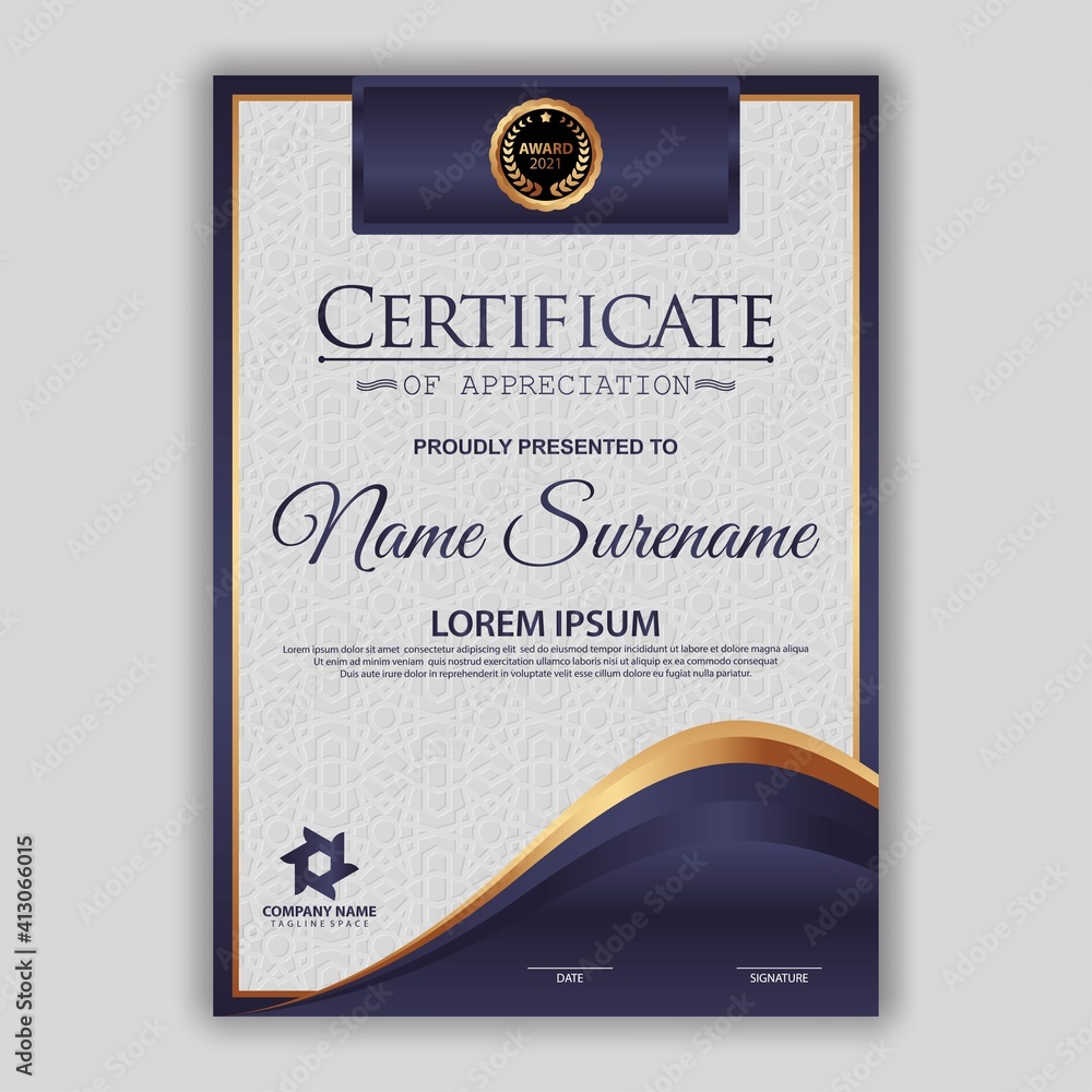Modern certificate Modern certificate