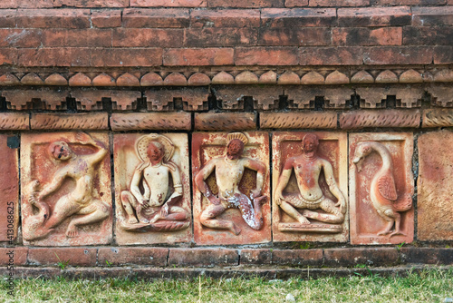 Detailed stone carving, Somapura Mahavihara (Paharpur Buddhist Bihar), UNESCO World Heritage Site, Paharpur, Naogaon District, Rajshahi Division, Bangladesh photo