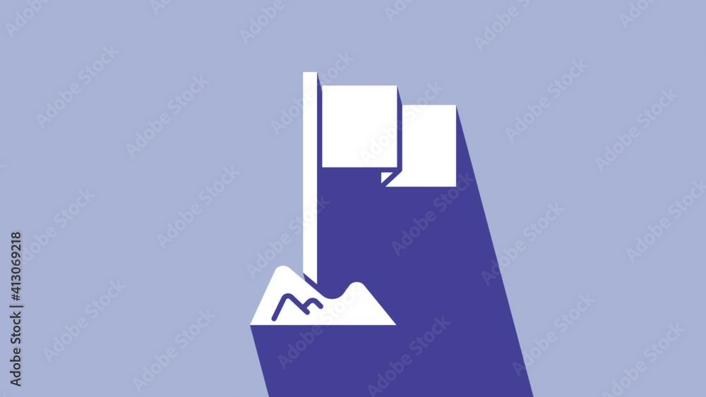 White Flag icon isolated on purple background. Location marker symbol. 4K Video motion graphic animation White Flag icon isolated on purple background. Location marker symbol. 4K Video motion graphic animation