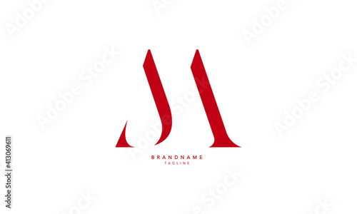 Alphabet letters Initials Monogram logo JM, MJ, J and M