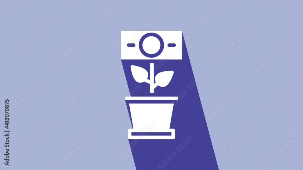 White Money plant in the pot icon isolated on purple background. Business investment growth concept. Money savings and investment. 4K Video motion graphic animation White Money plant in the pot icon isolated on purple background. Business investment growth concept. Money savings and investment. 4K Video motion graphic animation