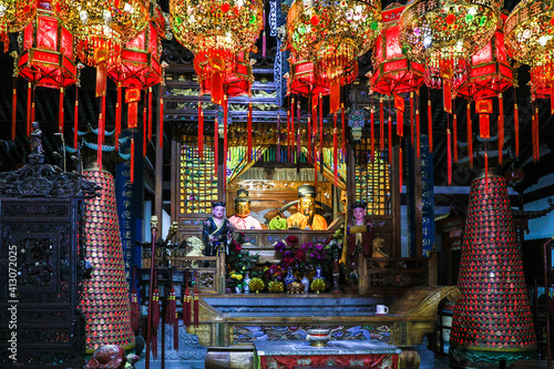 Asia, China, Zhujiajiao ('Venice of the East'), City God Temple