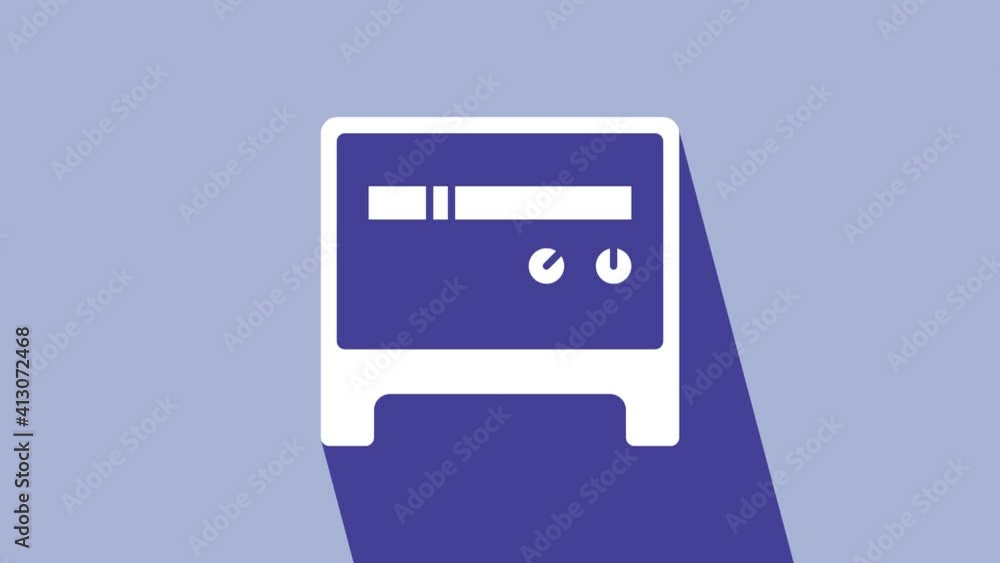 White Guitar amplifier icon isolated on purple background. Musical instrument. 4K Video motion graphic animation White Guitar amplifier icon isolated on purple background. Musical instrument. 4K Video motion graphic animation