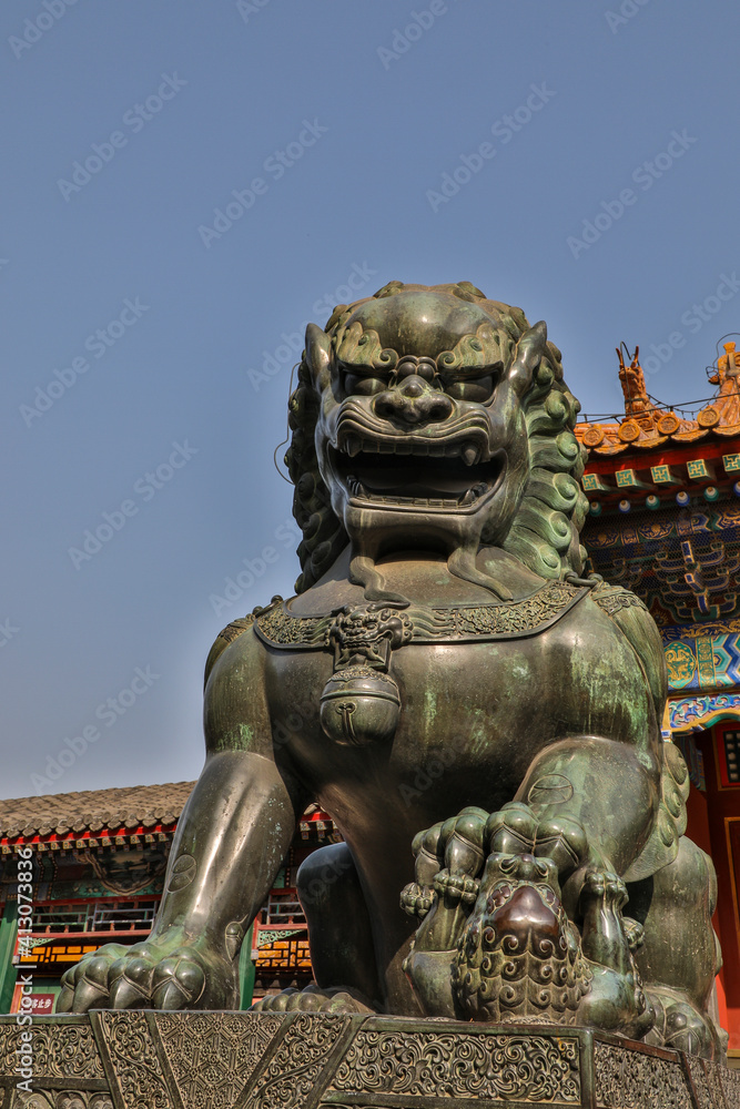 Asia, China, Beijing, Statue at Temple at the Summer Palace of Empress Cixi Asia, China, Beijing, Statue at Temple at the Summer Palace of Empress Cixi
