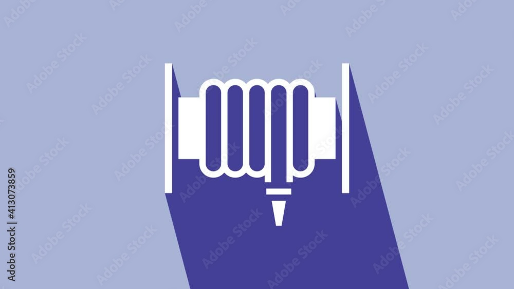 White Fire hose reel icon isolated on purple background. 4K Video motion graphic animation White Fire hose reel icon isolated on purple background. 4K Video motion graphic animation