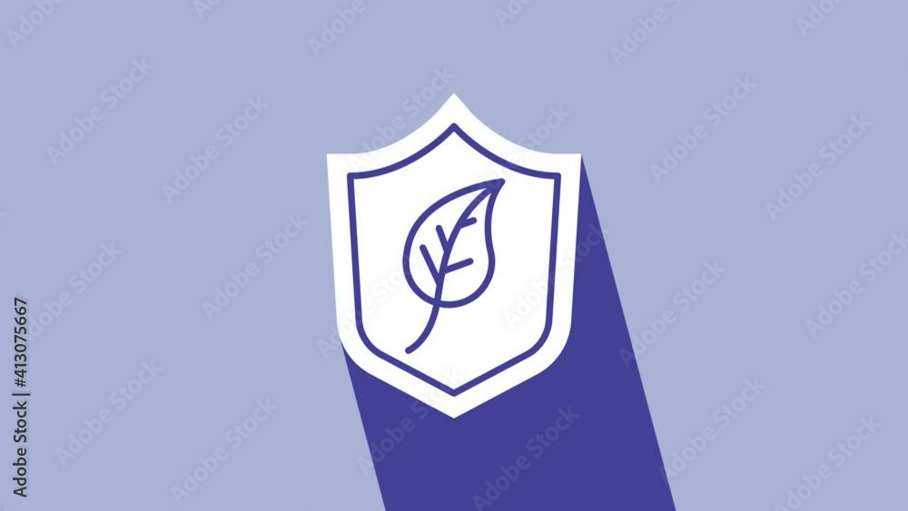 White Shield with leaf icon isolated on purple background. Eco-friendly security shield with leaf. 4K Video motion graphic animation White Shield with leaf icon isolated on purple background. Eco-friendly security shield with leaf. 4K Video motion graphic animation