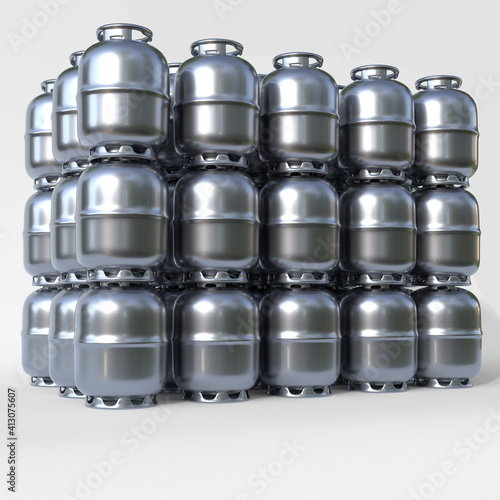 Gas canister. Gas cylinder made in Brazil, 3d render. Isolated. Easy remove background.