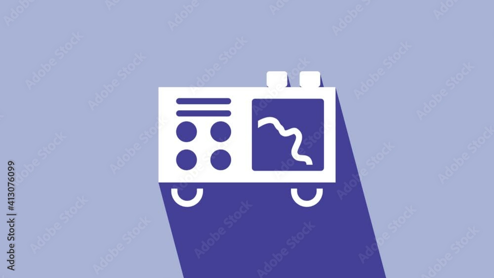 White Spectrometer icon isolated on purple background. 4K Video motion graphic animation