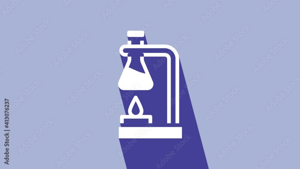 White Glass test tube flask on fire heater experiment icon isolated on purple background. Laboratory equipment. 4K Video motion graphic animation White Glass test tube flask on fire heater experiment icon isolated on purple background. Laboratory equipment. 4K Video motion graphic animation